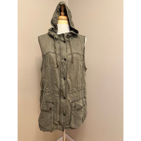 Kenneth Cole Reaction Oliver Green Utility Vest w/Hood Sz 1X - Picture 1 of 9